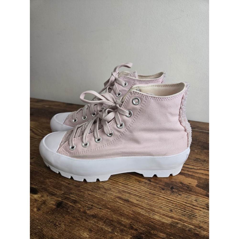 Converse Chuck Taylor All Star Lugged 2.0 Pink Sherpa High Top Shoes A04448C 8